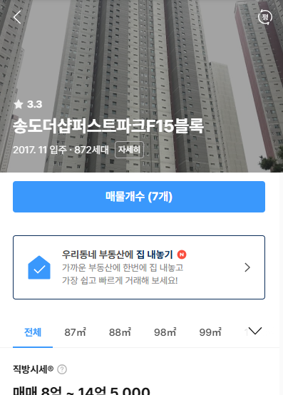 송도 더샵 퍼스트파크 F15블럭 1동